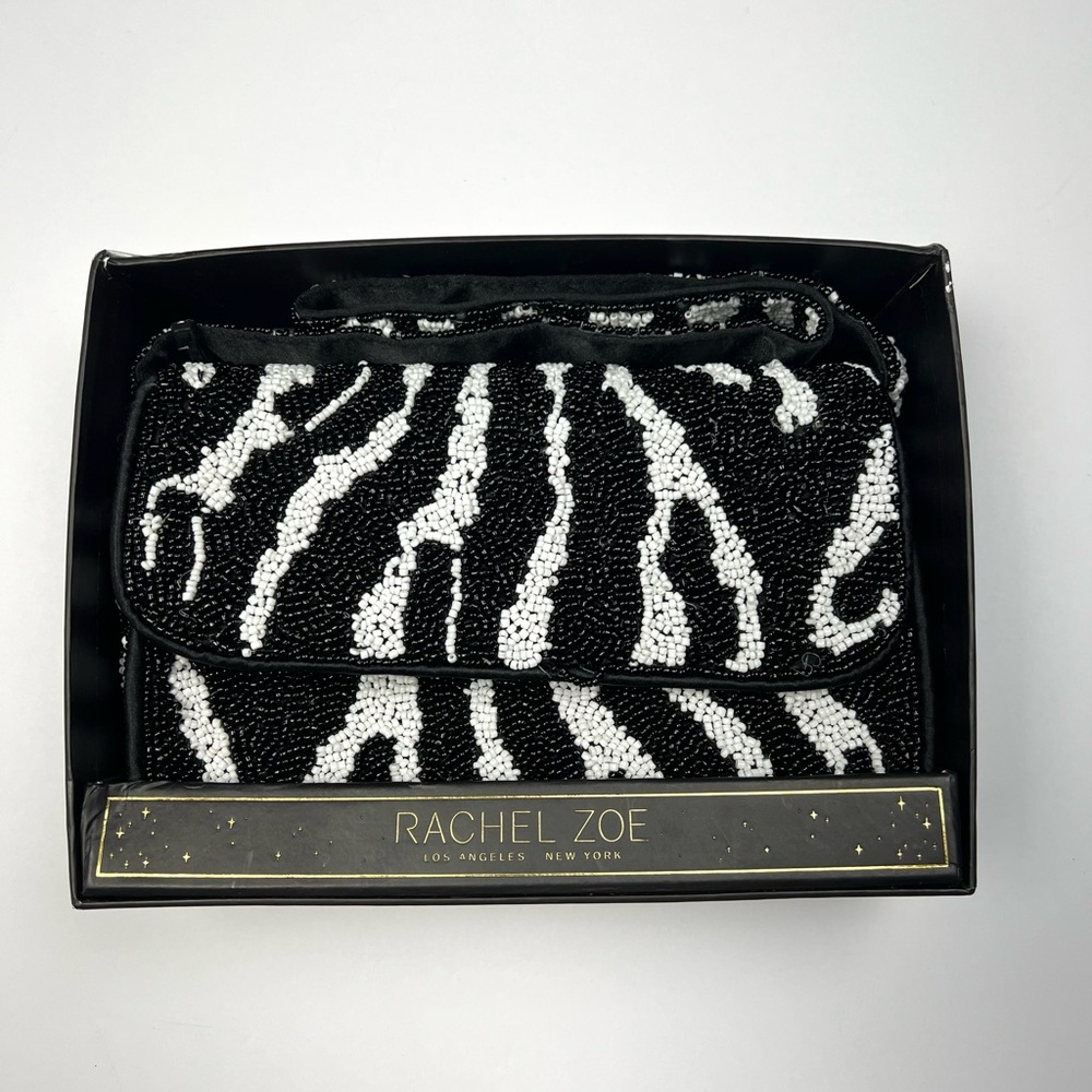 Rachel Zoe Zebra Beaded Shoulder Bag Handbag Purse Small Defects (See  Picture)